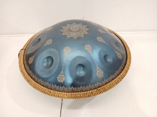 Hand Pan Drum D Minor Kurd Musical Instrument With carrying bag and accessories - 22" - 432Hz - Blue image 5