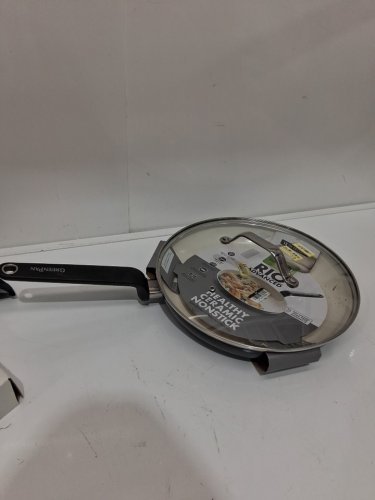 greenpan nonstick frying pan with lid - 12" - black image 2