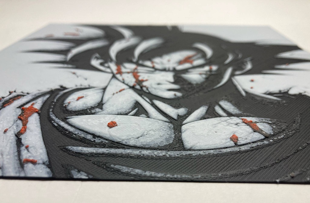 8"x8" 3D Printed - Goku - Dragon Ball- Textured Photo image 2