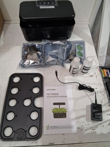ahopegarden intelligent hydroponic planter kit - 10 pod capacity - BLACK (model: hsxa1) image 3