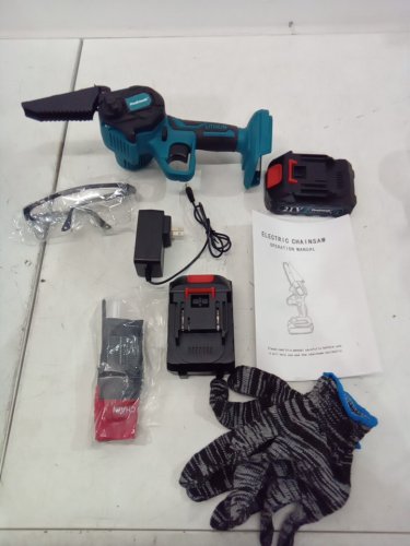 PEEKTOOK CORDLESS battery-operated MINI lightweight CHAINSAW - 21V - 6" - Blue (Model: 002010) image 3