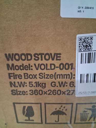 PORTABLE CAMPING HOT TENT WOOD BURNING STOVE WITH CHIMNEY PIPES & GLOVES FOR COOKING AND HEATING - 80" - STAINLESS STEEL (MODEL: VOLD-001) image 2