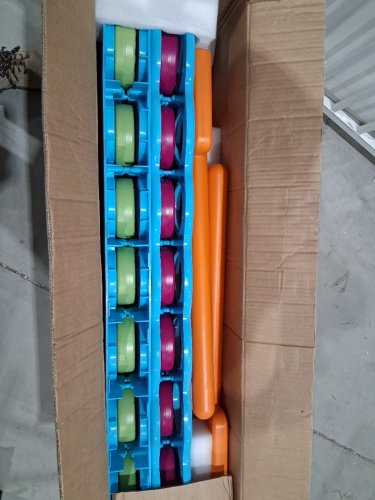 costway jumbo kid's 4-to-score for indoor / outdoor use - blue / orange (model: sp37375) image 3