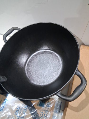 3PC TRAMONTINA PRE-SEASONED CAST IRON DEEP KADAI AND FLAT TAWA COOKWARE SET - 7QT / 11" - BLACK (MODEL: 1901865) image 4