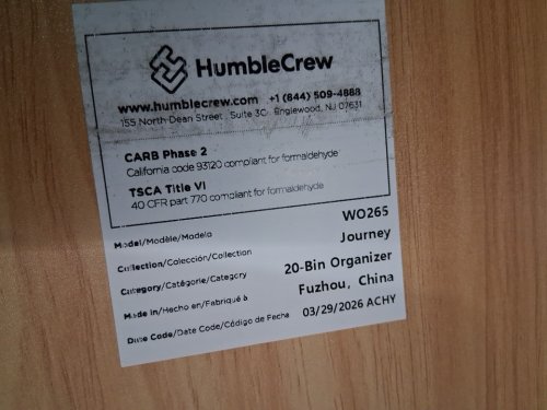 Humble Crew Extra Large Toy Organizer with 20 Plastic Bins - 50.25" x 11" x 32" -white/light wood (model: WO265) image 3