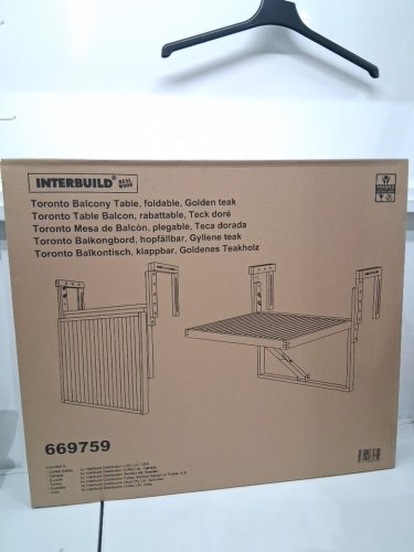 toronto Foldable Collapsible Wooden Balcony Table for outdoor patio - 22" x 27" x 24" - 110lb max capacity - brown/wood (model: 669759) image 3