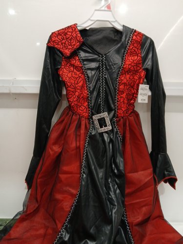 GIRL'S GOTHIC VAMPIRESS COSTUME DRESS - LARGE - RED / BLACK (STYLE: 41059(L)) image 2