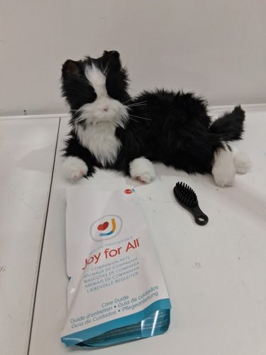 JOY FOR ALL Ageless Innovation Companion Pets - Black & White Tuxedo Cat - Lifelike & Realistic image 3