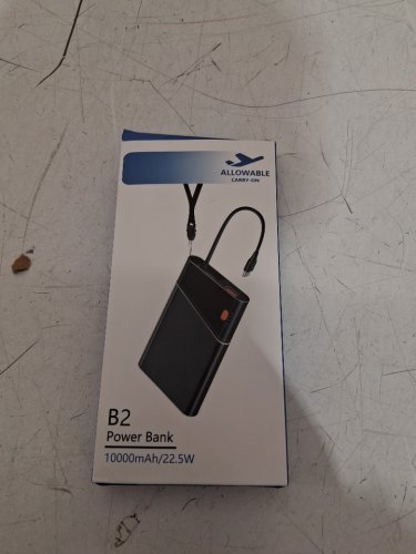 Aaoyun Power Bank Portable Charger with Built-in USB C in & Out Fast Charging Cable - 10,000mah - black (model:  b2) image 2