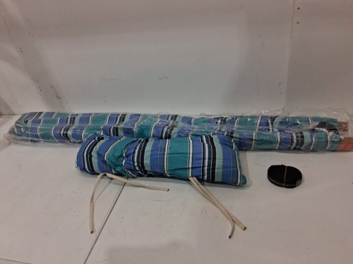 Lazy Daze Sunbrella Fabric Hammock, Non-Fading Double Outdoor Hammock - 12ft - blue stripe (model:l-hmsl008) image 4
