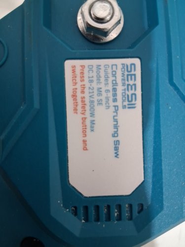 SEESII CORDLESS MINI HAND CHAINSAW - 6" 21V BATTERY -blue (model: m6 SE) image 4