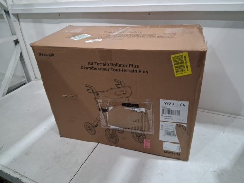 MAXWALK ALL TERRAIN ADJUSTABLE HIGHT ROLLATOR WALKER WITH, BUILT-IN CABLE, FOLDABLE - 12" WHEELS, 5.3-7FT - ORANGE - (MODEL: MW2403) image 2