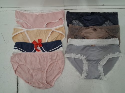 7pc women's cotton and silk brief underwear - large - assorted colors image 2