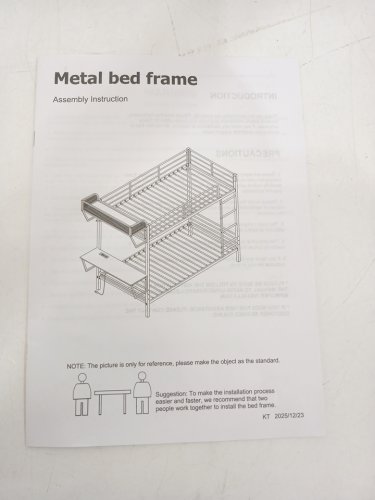 Bunk Bed with Charging Desk, Safety Guardrail, and ladder - Twin - 72" x 75.7" x 41.3" -  Black (Model: MT-108-BK-T) image 7