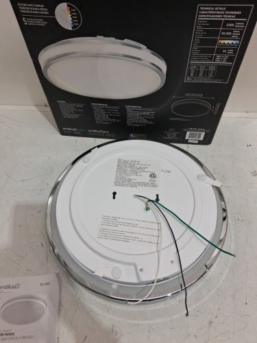 ARTIKA HEMISPHERE FLUSH MOUNT LIGHT WITH 5 SELECTABLE LIGHT COLOURS 2700K/3000K/3500K/4000K/5000K - 2500LM - 15" - CHROME (MODEL: 1806274/FM-HM5C-C1CR) image 3