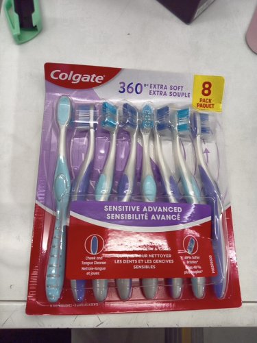8PK COLGATE EXTRA SOFT 360 TOOTH BRUSH - ASSORTED COLORS image 2
