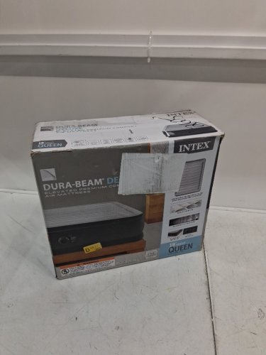 INTEX 64125ED DURA-BEAM PLUS FIBER-TECH AIR MATTRESS WITH BUILT-IN ELECTRIC PUMP - 18" H/ QUEEN - GREY (MODEL : AP619DP) image 2