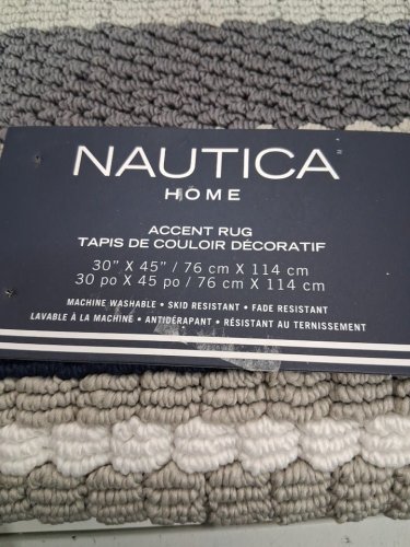 nautica home machine washable stripped  accent - 2.5ft x 3.75ft - navy blue/grey (model: 1770640) image 4