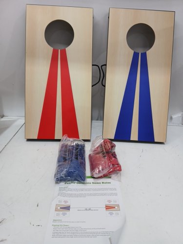 gosports portable size cornhole game set with 6 bean bag - 2ft x 1ft - wood/blue/red (model : CH-03-MDF-WOOD) image 5