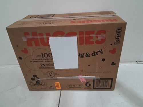 144PK HUGGIES SNUG AND DRY BABY DIAPERS - SIZE 6 - MICKEY MOUSE image 2