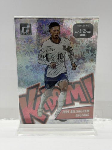 JUDE BELLINGHAM ENGLAND- JUMBO KABOOM 5"X7" PAINI DONRUSS FIFA 2026 CARD WITH STAND DISPLAY image 4