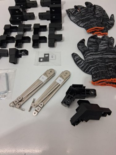 26pc Aluminum Extrusion Frame Assembly Kit - 3-Way Corner Brackets/Hinges/Work Gloves image 4