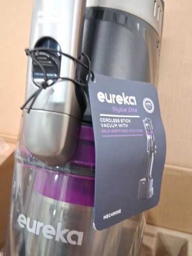 Eureka Cordless Rechargeable 3-IN-1 Stick Vacuum Cleaner WITH CLEANING STATION & ANTI-TANGLE NOZZLE FOR ALL FLOORS - GREY/PURPLE (MODEL: NEC490SE) image 8