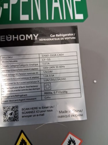 euhomy 12V portable cooler/freezer for camping or home with app control - 59qt -4F~68F - black & grey (model: cf-55) image 5