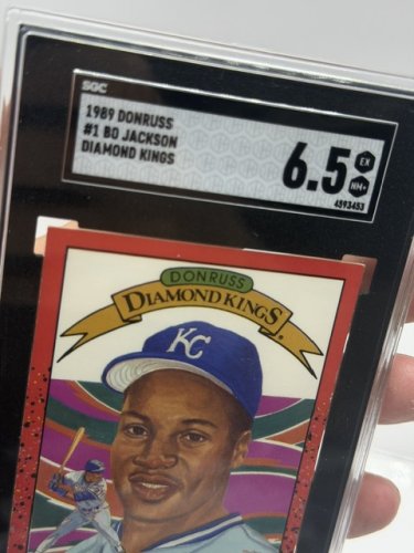 SGC GRADED 6.5 NM+ 1989 DONRUSS BO JACKSON DIAMOND KINGS #1 CARD image 3