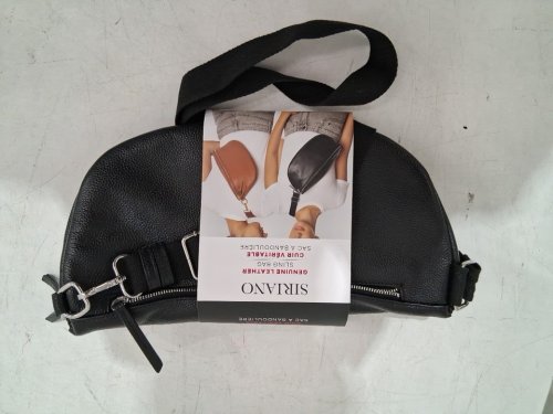WOMEN'S SIRIANO GENUINE LEATHER CROSS BODY BAG - 12.7" - BLACK (STYLE: 1960988) image 2