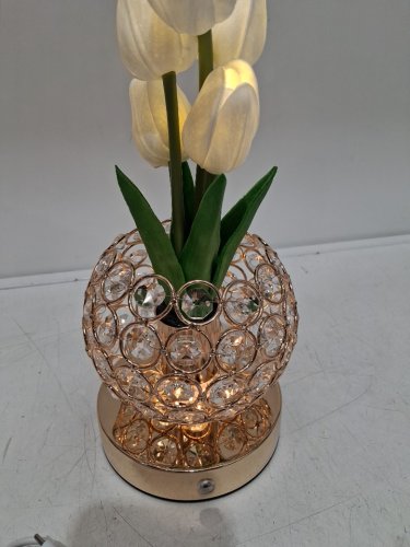 ZQPBLED crystal Tulip Table touch Lamp with 3 Colors - 11" - white image 4