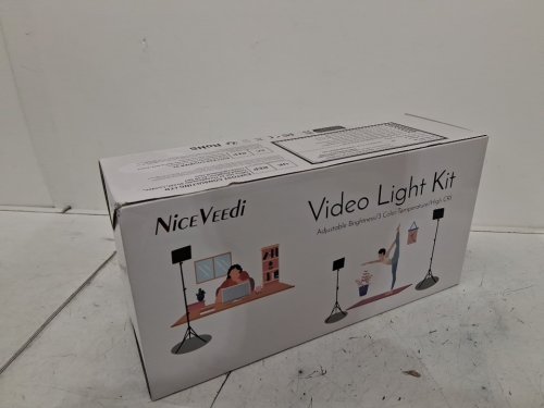 2PK NICEVEEDI LED VIDEO PHOTOGRAPHY LIGHTING KIT WITH TRIPOD STANDS - 2800K-6500K - BLACK (MODEL: NV-L12) image 4