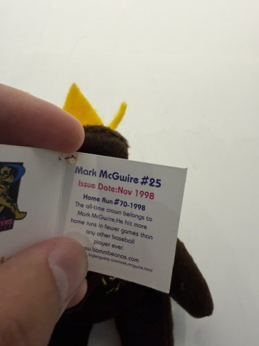 SALVINO'S BAMM BEANO'S MLB PLAYERS CHOICE MARK MCGWIRE #25 HOME RUN #70-1998 9" PLUSH image 5