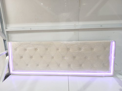 Homfa Upholstered Headboard With LED Lights - Queen - White (Model: KLV-UP-216) image 5