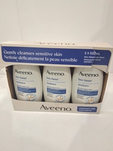 3PK aveeno skin relief body wash sensitive skin- 532ml /EACH - fragrance free image 2