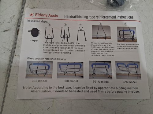 Elderly Assis Adjustable Stainless Steel Bedside Grab Bar - 14"-22" - blue (model: 333) image 4