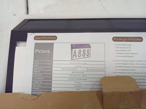 T-SUNUS Solar Address Sign (model: ts-g6701) image 4
