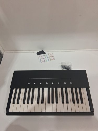 kids zippy wooden piano keyboard desk with chair - 37 keys - black (model: slw99802a) image 3