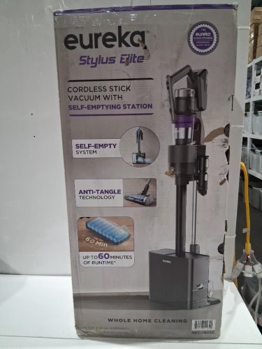 Eureka Cordless Rechargeable 3-IN-1 Stick Vacuum Cleaner WITH CLEANING STATION & ANTI-TANGLE NOZZLE FOR ALL FLOORS - GREY/PURPLE (MODEL: NEC490SE) image 4