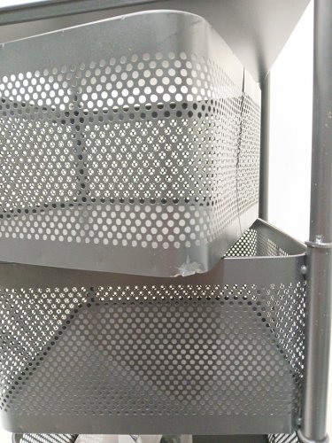 garvee 5-Tier Square Metal Mesh Vegetable FRUITS KITCHEN Rack TROLLEY WITH WHEELS - 10.2" X 10.2" X 37.6" - BLACK(MODEL: PHK_33DHQPXH) image 7