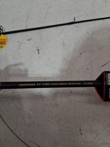 Ugly Stick Gx2 Spinning Combo Fishing Rod - 6FT 6" Medium - Black/Red (Model: USGXSP662M) image 3