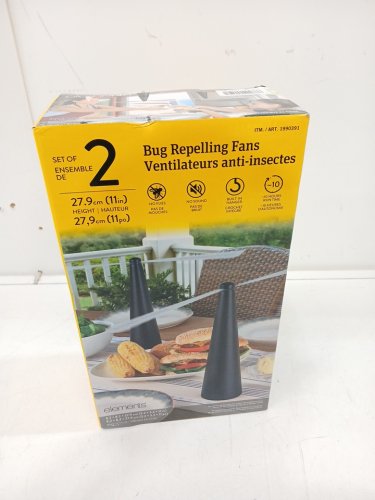 2pk elements Rechargeable Bug Repelling Fans with Soft-Stop Blades - black (model: 1796161) image 2