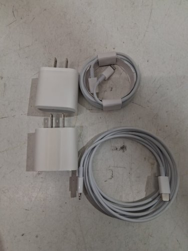 2PK THIRD PARTY APPLE LIGHTNING FAST CHARGING CABLES & WALL BLOCKS - 20W 6FT - WHITE image 2