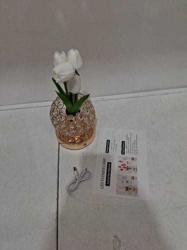 ZQPBLED crystal Tulip Table touch Lamp with 3 Colors - 11" - white image 3