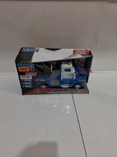 kid's Mighty Fleet Mighty Motorized Tow Truck Toy with Lights, Sounds, Motorized Winch and Traffic Cones - 8" x 15" x 6.5" - blue (model: 57116) image 2