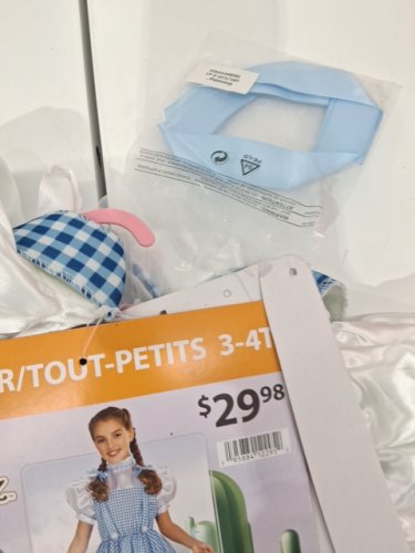 3PC TODDLER RUBIES WIDARD OF OZ DOROTHY COSTUME - 3-4T - BLUE AND WHITE image 3