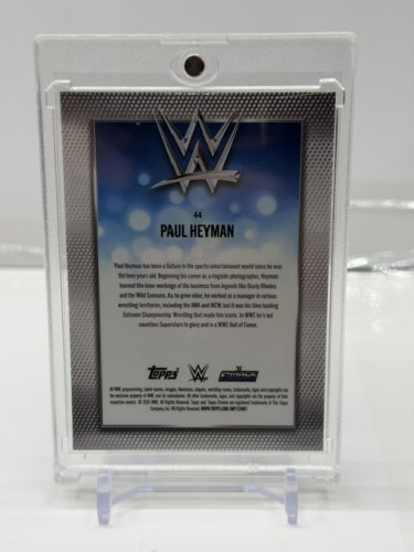 TOPPS CHROME WWE PAUL HEYMAN LIMITED EDITION #66/250 PINK/CHROME PARALLEL CARD image 3