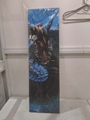 3 panel Blue Ocean Dragon Poster Fantasy Wall  Canvas - 39.5" x 11.7" / 29.5" x 11.7" - multicolor image 2