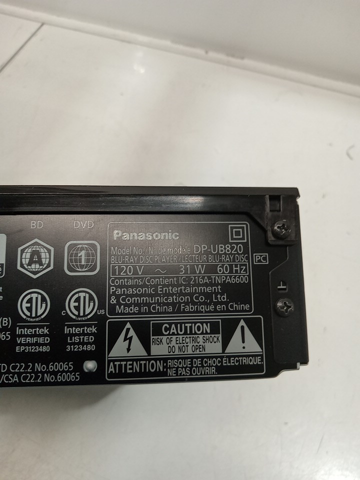 Panasonic Ultra HD Blu-ray Player with Dolby Vision, Hi-Res Audio & Voice Assist - Black (MODEL: DP-UB820PCK) image 17