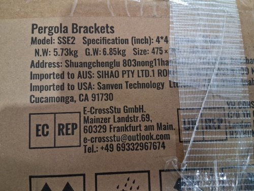 2pk pergola 4-way bracket kit - 4" x 4" - black (model: sse2) image 3